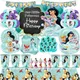 Disney Jasmine Princess Birthday Party Decoration Disposable Tableware Plates Balloons Backdrop