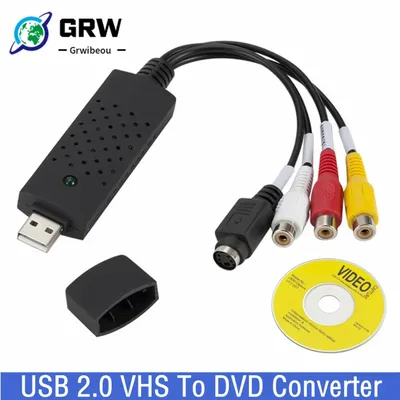 USB 2.0 VHS To DVD Converter Convert Analog Video To Digital Format Audio Video DVD VHS Record Capture Card Quality PC Adapter