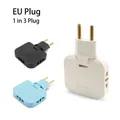 EU Plug 3 AC Outlet Power Adapter Multiprise 1 Convert 3 Extension Electrical Socket 180° Foldable
