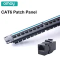 24 Port CAT6 Through Coupler Patch Panel RJ45 Network Cable 19in 1U with Back Bar Rackmount CAT6A