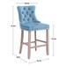 Sealy Contemporary Upholstered Bar Stools with Button Tufted and Wooden Legs - N/A
