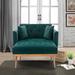 Vintage Tufted Chaise Lounge Velvet Padded Seat Accent Chair Living Room Arm Chairs with Chair & Ottoman Sets and Metal Legs