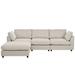 L-Shaped Convertible Deep Seats Modular Sectional Sofa with Reversible Chaise and Movable Ottoman for Living Room