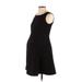 Motherhood Casual Dress - A-Line High Neck Sleeveless: Black Print Dresses - Women's Size Small Maternity