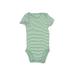 Just One You Made by Carter's Short Sleeve Onesie: Green Stripes Bottoms - Size 3 Month