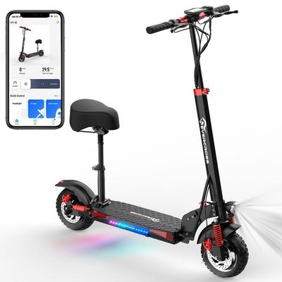 EVERCROSS H9 Electric Scooter: 800W Motor,28MPH,28 Miles Range,10''Solid Tires,Offroad Design with Chair,Adjustable Height.