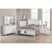 Rosalinda 4 Piece White Modern Faux Leather Upholstered LED Storage Platform Bedroom Set