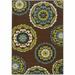 HomeRoots 5 x 8 ft. Brown Floral Medallion Stain Resistant Indoor & Outdoor Rectangle Area Rug