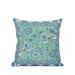 28 x 28 Aqua Peacock Blown Seam Floral Indoor Outdoor Throw Pillow