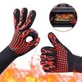 Nebublu Heat Proof Oven Gloves 500~800â„ƒ Heat Resistant Grill Gloves Hand Protector for Barbecue Garden Grilling