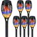 6 Pack Solar Torch Lights - Colorful Flickering Flame - Waterproof Solar Pathway Lights for Outdoor Patio Path Yard Decor