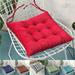 Thick Brushed Fabric Solid Color Elastic Chair Cushions Square Seat Cushion Outdoor Washable Floor Pillow Modern Home Decor Sit Wine Red