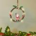 Usmixi Christmas Decorations Christmas Hoop Wreath Santa Claus Lighted Wreath 7.8inch Merry and Bright Christmas Wreath for Front Door Red Front Porch Decor Modern Cool You Home