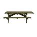 HomeRoots 525021 30 x 94 x 66 in. Solid Wood Outdoor Picnic Table Green