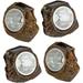 Solar Garden Rock Lights - Outdoor Decorative - 10 LED Waterproof Solar Pathway Lights - Ideal for Garden Walkway Pathway Patio - 4 Pack.