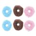 12pcs Dog Chew Toy Plush Donut Shaped Squeaky Squeaking Sound Toy Plush Pet Puppy Toys Pets Bite Chewing Puppy Dog Toy (Coffee + Strawberry + Blue Each 4pcs)