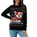 YOUSNH Autumn Winter and Christmas New Pullover Pet Jacquard Sweater for Women Sweaters for Women Pullover Sweater Black S