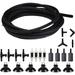 JIH Aquarium 25 Feet 3/16 Inch ID Flexible Airline Tubing Come with Check Valves Suction Cups Air Stone Control Valves and Connectors (Black)