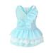 YUEHAO Dog Skirts for Small Dogs Girl Cotton Pet Dog Dress Spring and Summer Pet Clothes Spring Cute Pet Supplies Cotton Peach Dress Bow Skirt Pet Supplies for Dogs (Blue XXL)