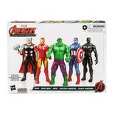 Marvel Basic Thor Iron Man Hulk Captain America & Black Panther Action Figure 5-Pack