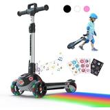 iScooter Electric Scooter for Kids Ages 3-6 Bluetooth Music Speaker LED Light-up Wheels Thumb Accelerator 3 Adjustable Height Toddler Motorized Scooters Electric Scooter for Girls/Boys