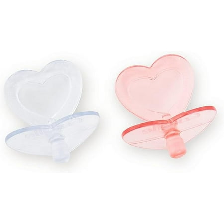 Corolle - Heart Shaped Doll Pacifier Accessory for 14-17 Dolls 2 Pack Clear/Pink (140370)