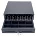 YhbSmt CD3-1616 5 Bill / 8 Coin Value Series Cash Drawer with 2 Media Slots and Included Cable (16 x 16 ) - Black