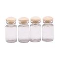 PETSOLA 4 Pieces 1:12 Miniature Dollhouse Glass Jars Small Glass Bottles Food Toy Kitchen Openable Storage Jars Tiny Seasoning Jars Tall