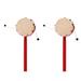 2pcs 7cm Sheepskin Drumhead Rattle-drums Wooden Red Handle Shaking Drum Early Educational Traditional Toy Musical Instruments fo