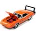 1969 Dodge Charger Daytona Chance Orange with Black Tail Stripe and Graphics with Game Token Monopoly Pop Culture 2022 Release 1 1/64 Diecast Model Car by Johnny Lightning