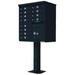 72 x 42 x 30 in. 1570 12 Door Cluster Box Unit for Tall Pedestal Stucco Columns - Black