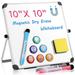 10â€� x 10â€� Small Dry Erase Board Whiteboard Desktop Portable Mini White Board Desk Easel 360Â°Rotation for Office Home School