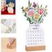 Rdeuod 2024 Bloomy Flowers Desk Calenda Creative Flower Small Desk Calendar 2024 Flower Desk Calendar Planner Vase Shaped New Year Monthly Calendar Planner Monthly Desk Planner