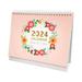 Pompotops 2024 Small Desk Standing Calendar 8.9*7.5 Inches Standing Flip Calendar Notepad Program This Month Calendar New Year Home Decor Gift
