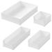 drawer organizer 4pcs Stackable Desk Drawer Organizer Desk Dividers Organizers Divider Trays for Makeups Utensil Stationery