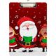 Hyjoy 12x9in Happy Children and Santa Claus Clipboard Cute Design Letter Size Clipboard A4 Standard Size with Low Profile Metal Clip for Students Classroom Office Women Kids