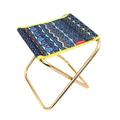 Outdoor Mini Portable Folding Stool Beach Chair Aluminum Alloy Camping Oxford Cloth Chair with Storage Bag(Ocean)