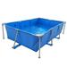 Gzxs Blue Rectangular Swimming Pool Metal Frame Portable Above Ground Family Pool Easy Set 118 L x 79 W x 26 H