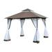 GZXS 10x10FT Gazebo for Patios Outdoor Gazebo with Mosquito Netting and Curtains Outdoor Patio Canopy for Deck Backyard Garden Lawns (Coffee)