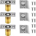 META Hardware Adjustable Cabinet/Closet/Door Large Ball Catch/Latch with Strike Plate & Screws 2-1/8 inch Satin Nickel (3 Pack)