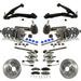 Transit Auto - Front Disc Rotors Brake Pads Hub Bearings Control Arms Shock Assembly Suspension Link Kit (15Pc) For Chevrolet GMC Suburban 1500 Yukon Cadillac XL Avalanche Tahoe Escalade ESV KM-100161