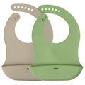 UpwardBaby Food-Catching Silicone Bib - 2 Piece Set - BPA Free - 100% Food-Grade Silicone - 6m+ Infant - Unisex