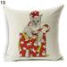 Christmas Throw Pillow Cover 18 x 18 Inch Winter Holiday Cotton Linen Sofa Pillowcover Decorative Cushion Case Xmas Dog/Cat for Sofa Couch