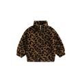 Gwiyeopda Kids Baby Girls Warm Winter Fleece Jacket Coat Long Sleeve Leopard Print Outerwear with Pocket