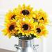 Group Of 4 Artificial Sunflower Bushes For Arranging And Decorating | 15-1/2 H