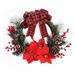 KYAIGUO Christmas Wreath Ornaments Outdoor Plaid Bow Christmas Wreath for Front Door Christmas Xmas Wreath with for Holiday Christmas Party Decorations