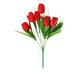 Fdelink Artificial Clearance 6 Flowers Fork Flowers Artificial Heads 6 Simulation Artificial Silk 1pc Artificial Flowers Red