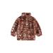 AMILIEe Kids Baby Girls Warm Winter Fleece Jacket Coat Long Sleeve Leopard Print Outerwear with One Pocket