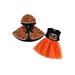 Qtinghua 2Pcs Toddler Baby Girls Halloween Outfits Sleeveless Tulle Dress with Hooded Cloak Set Cosplay Clothes Black Orange 18-24 Months