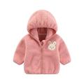 Winter Kids Snow Down Coats for Kids With Hooded Toddler Baby Boys Girls Solid Color Plush Long Sleeved Cute Winter Casual Keep Warm Hoodie Coat for 2-3 Years